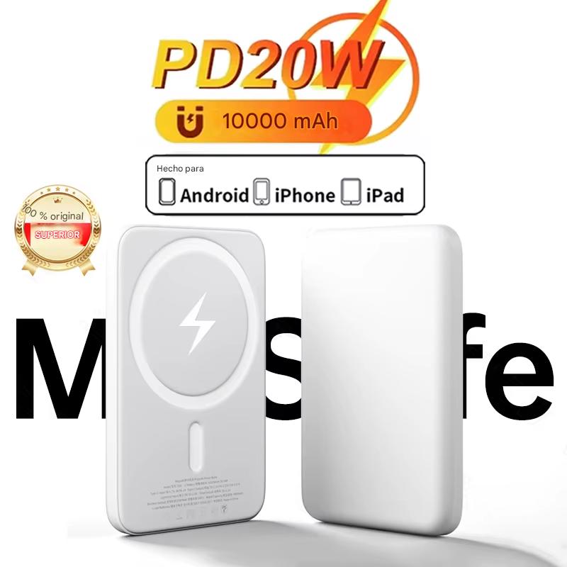 Power Bank Magnético Inalámbrico.Carga Rápida 5000mAh/10000mAh.Compatible con iPhone 12-13-14-15–16 Pro Max y Android