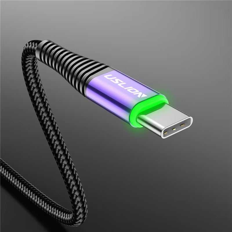 USB Type C Cable Fast Charge LED