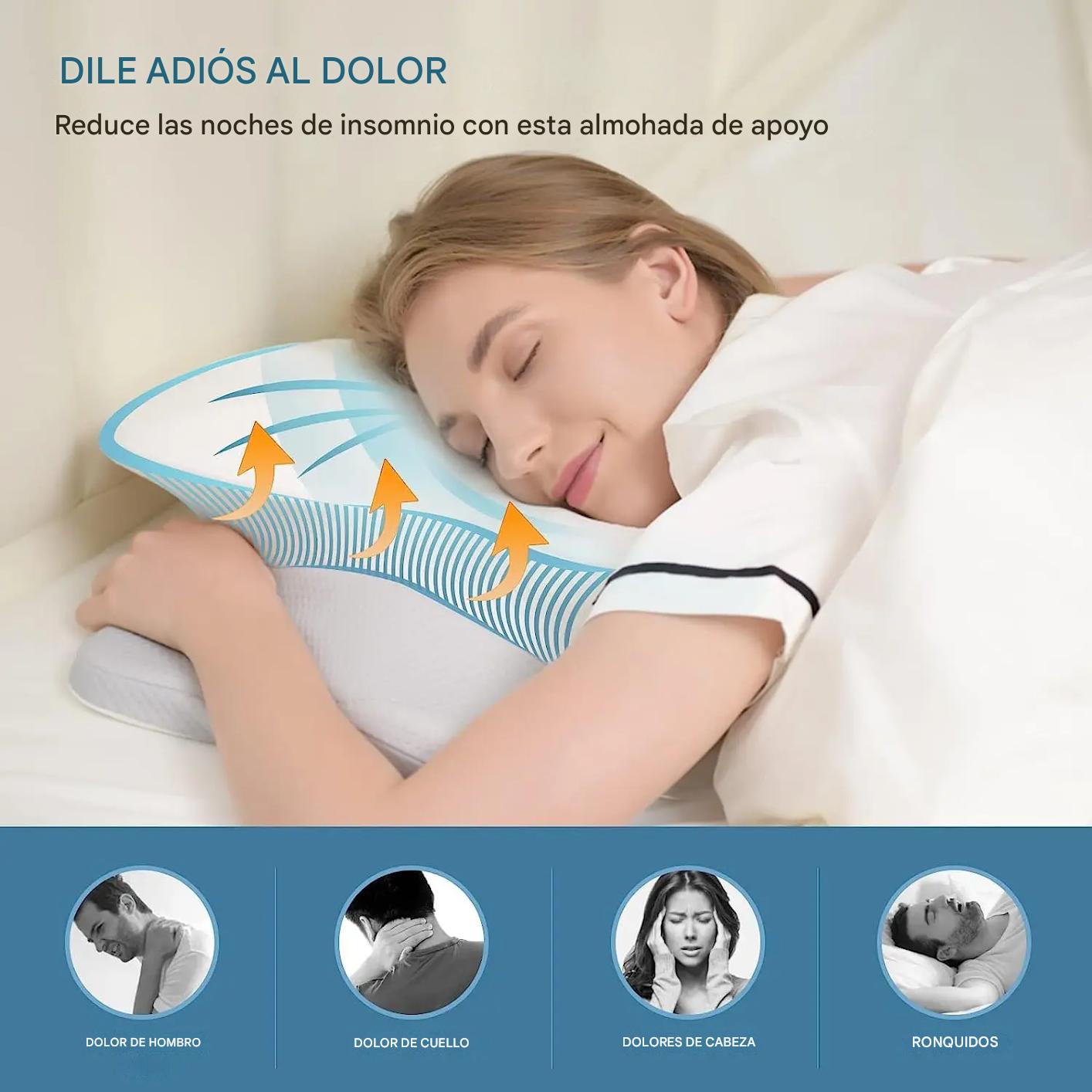 Almohada ortopédica sin dolor de cuello y hombros – Almohada cervical de espuma viscoelástica ergonómica para dormir