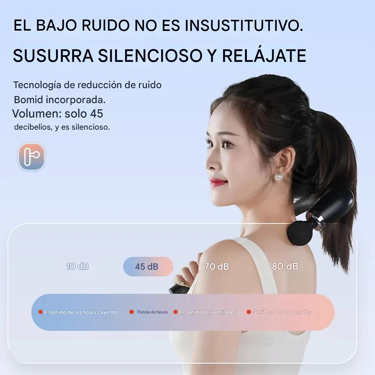 Pistola de Masaje Inteligente Curva 2025,9 Niveles de Potencia, Relajación Profunda y Diseño Ergonómico Para Masajear La Espalda Sin Ayuda