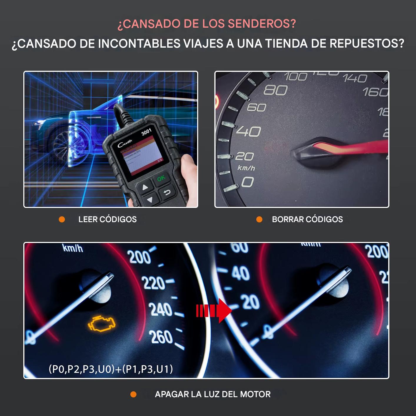LAUNCH X431 CR3001 – Escáner Automotriz Profesional OBD2. Apaga la Luz del Motor y Diagnostica tu coche