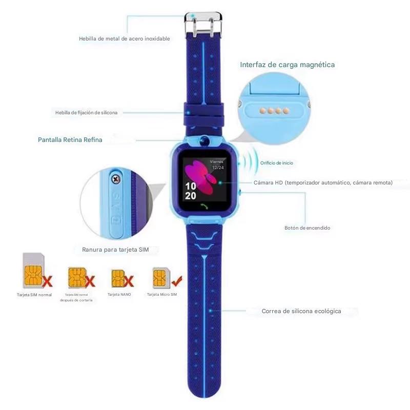 Reloj Inteligente Infantil Xiaomi con GPS y SOS. Llamadas, Cámara, Localizador y Resistencia al Agua. Compatible con Android y iPhone
