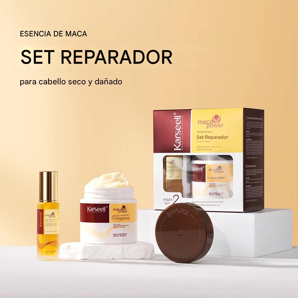 Set Karseell Tratamiento Capilar de Colágeno 500ml + Sérum de Argán – Reparación Profunda y Nutrición para Todo Tipo de Cabello