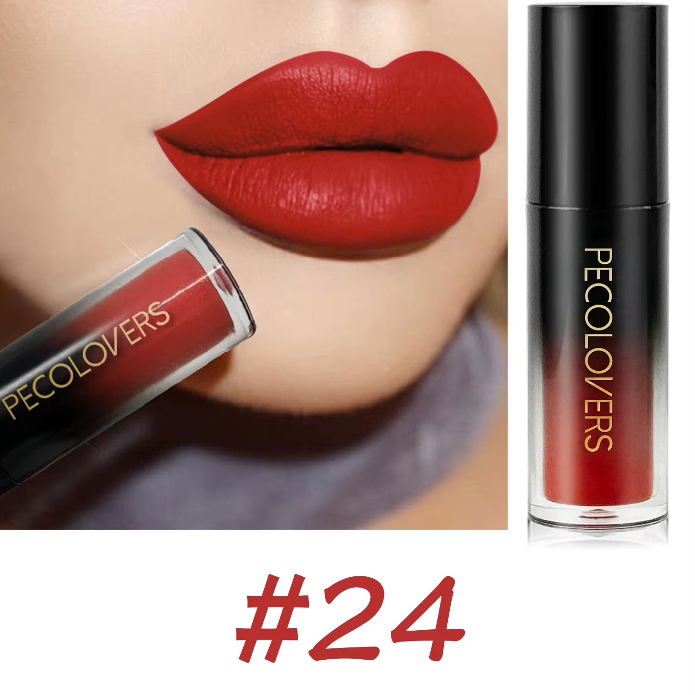 Velvet Matte Lipstick Sexy Red Lip Gloss Waterproof Long Lasting Easy Coloring Non-Fading Non-Stick Cup Liquid Lip Stick