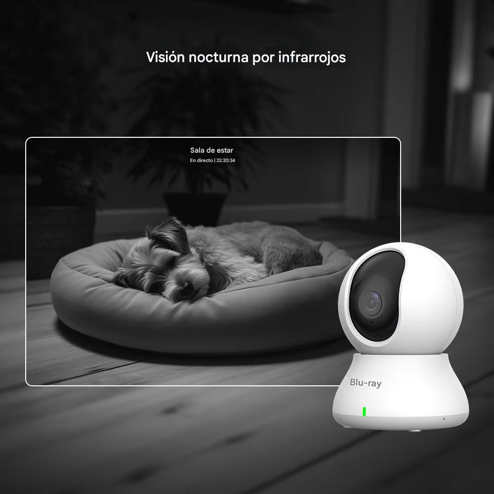 Cámara Baby Monitor 2K HD. Seguridad Inteligente para tu Hogar con Visión Nocturna y Detección de Movimiento
