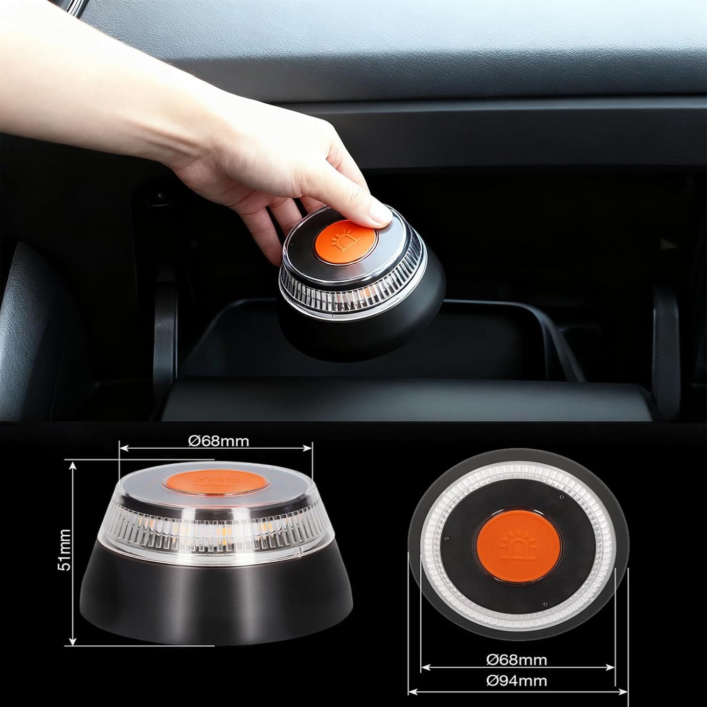 Baliza V16 IoT EBOX Homologada DGT 3.0 con Geolocalización | Luz de Emergencia 360º – Conexión GPS + eSIM Telefónica Tech hasta 2038 | Obligatoria desde Enero 2026