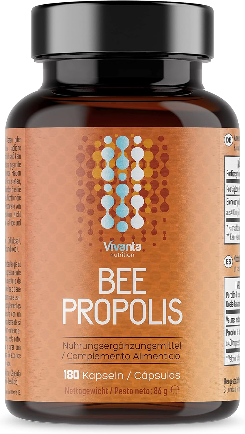 Bee Propolis (180 Cápsulas) - Propóleo De Abeja Equivalente 1000Mg X 180 Cápsulas - Complimento Alimenticio Natural