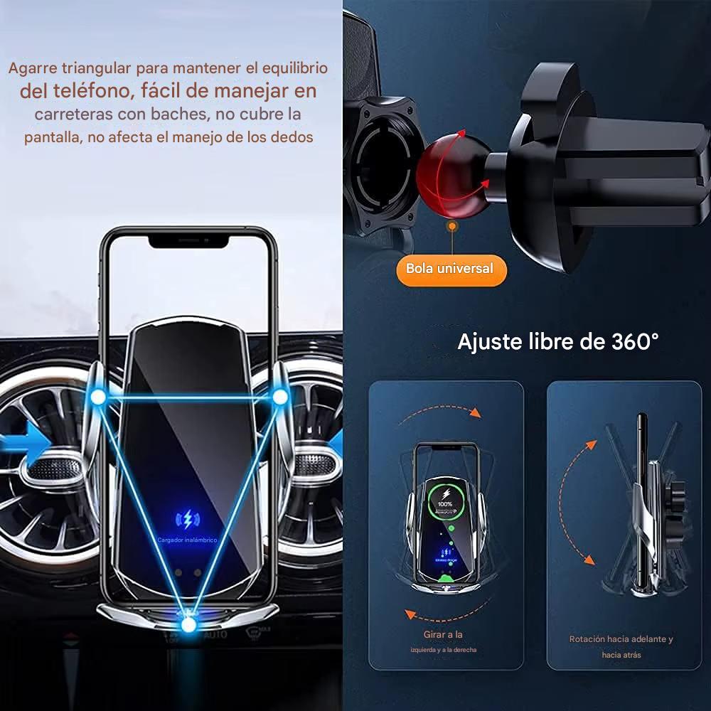 CARGADOR INALÁMBRICO PARA COCHE CON SENSOR INTELIGENTE
