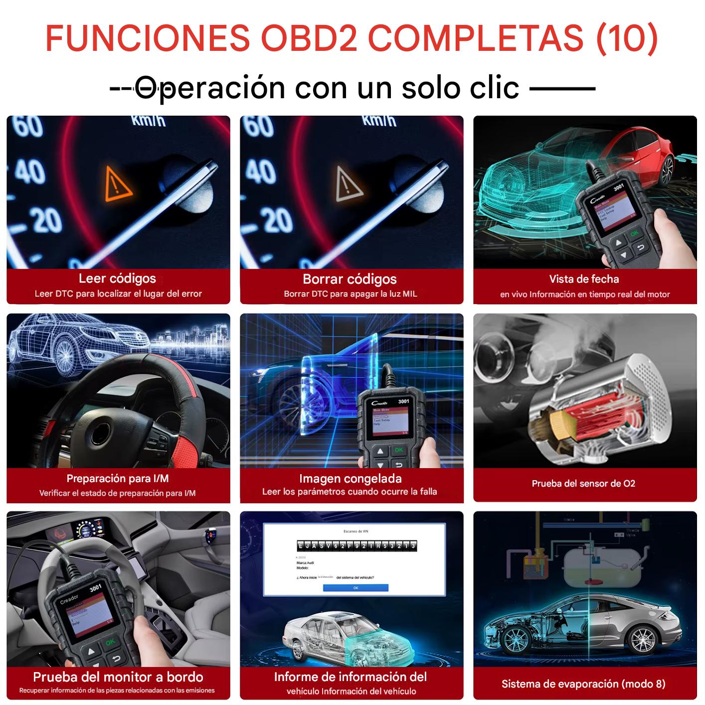 LAUNCH X431 CR3001 – Escáner Automotriz Profesional OBD2. Apaga la Luz del Motor y Diagnostica tu coche
