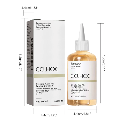 Tónico Facial con Ácido Glicólico 7% – Exfoliante Suave, Antiacné, Reafirmante y Reductor de Poros 100ml