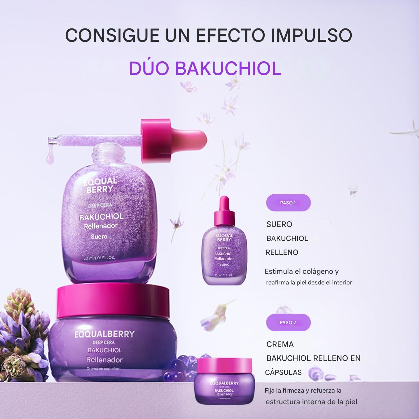 Sérum Reafirmante con Bakuchiol EQQUAL BERRY – Repara, Nutre y Mejora la Elasticidad – Reduce Poros y Líneas Finas – 30 ml