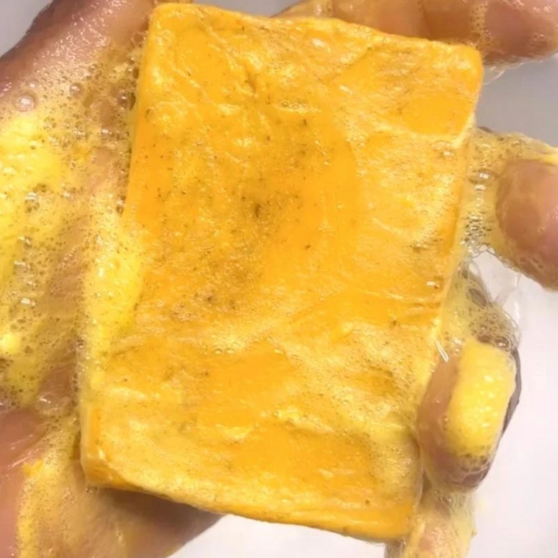 1Pc Turmeric Kojic Acid Lemon Face Body Soap Smooth Skin Cleansing Bath Soap Safe Natural Handmade Organic Soap for Women