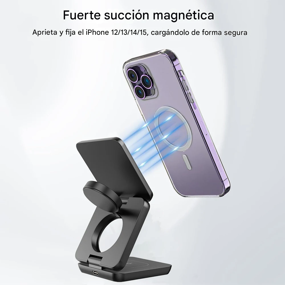 Cargador Inalámbrico 3 en 1 Magnético