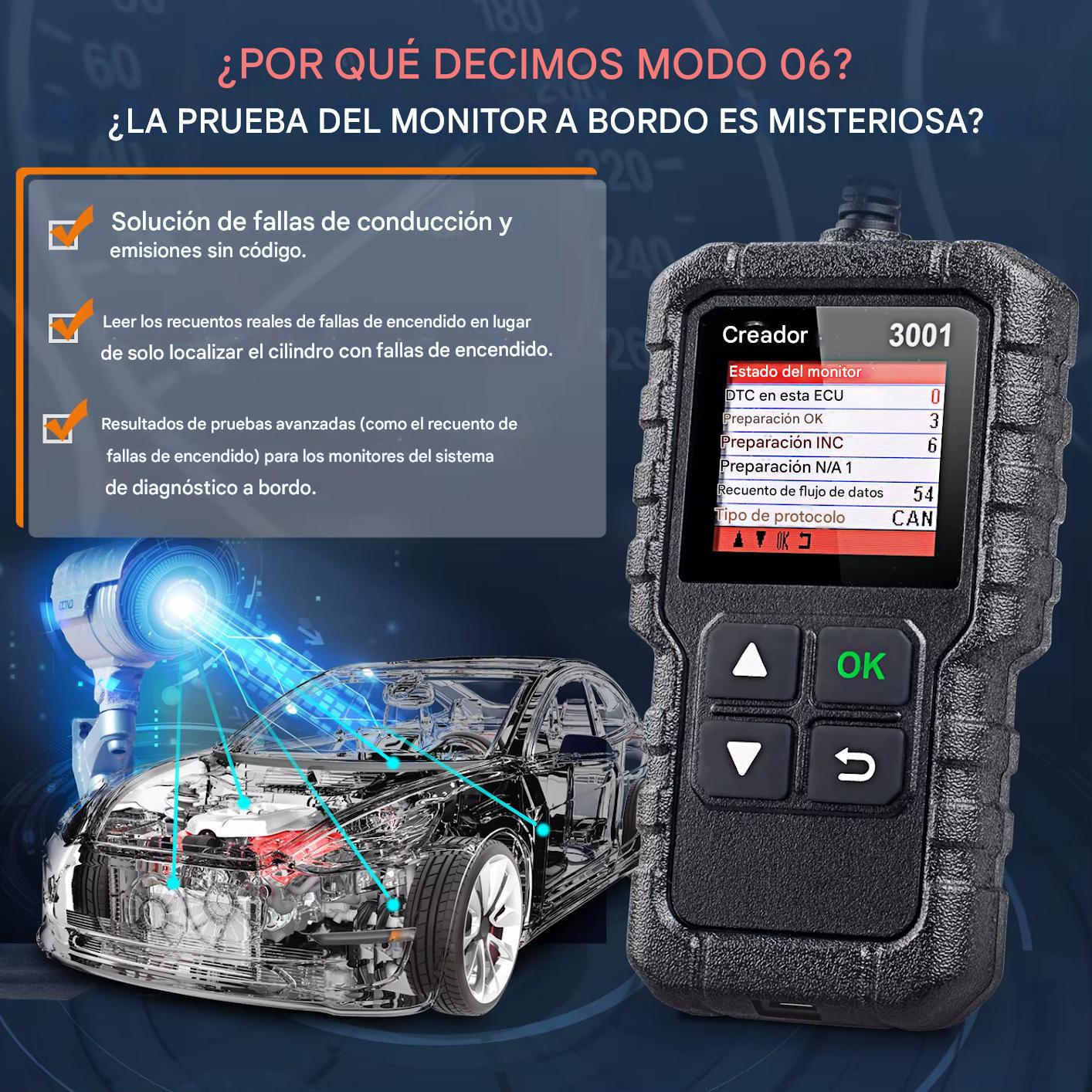 LAUNCH X431 CR3001 – Escáner Automotriz Profesional OBD2. Apaga la Luz del Motor y Diagnostica tu coche