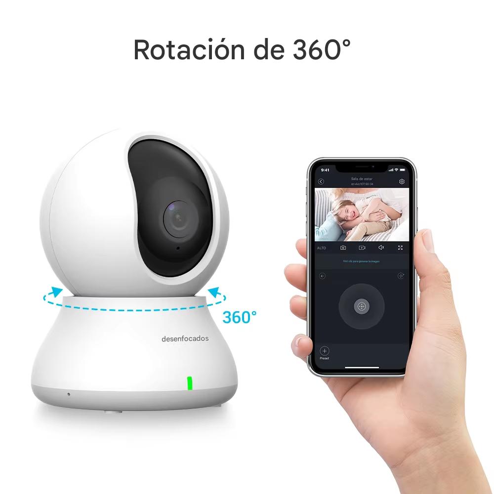 Cámara Baby Monitor 2K HD. Seguridad Inteligente para tu Hogar con Visión Nocturna y Detección de Movimiento