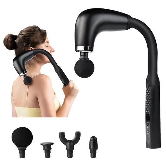 2025 New Smart Curved Hook Fascia Gun Electric Massager Massage Hammer Electric Fascia Gun Home Handheld Hammer Back Artifact