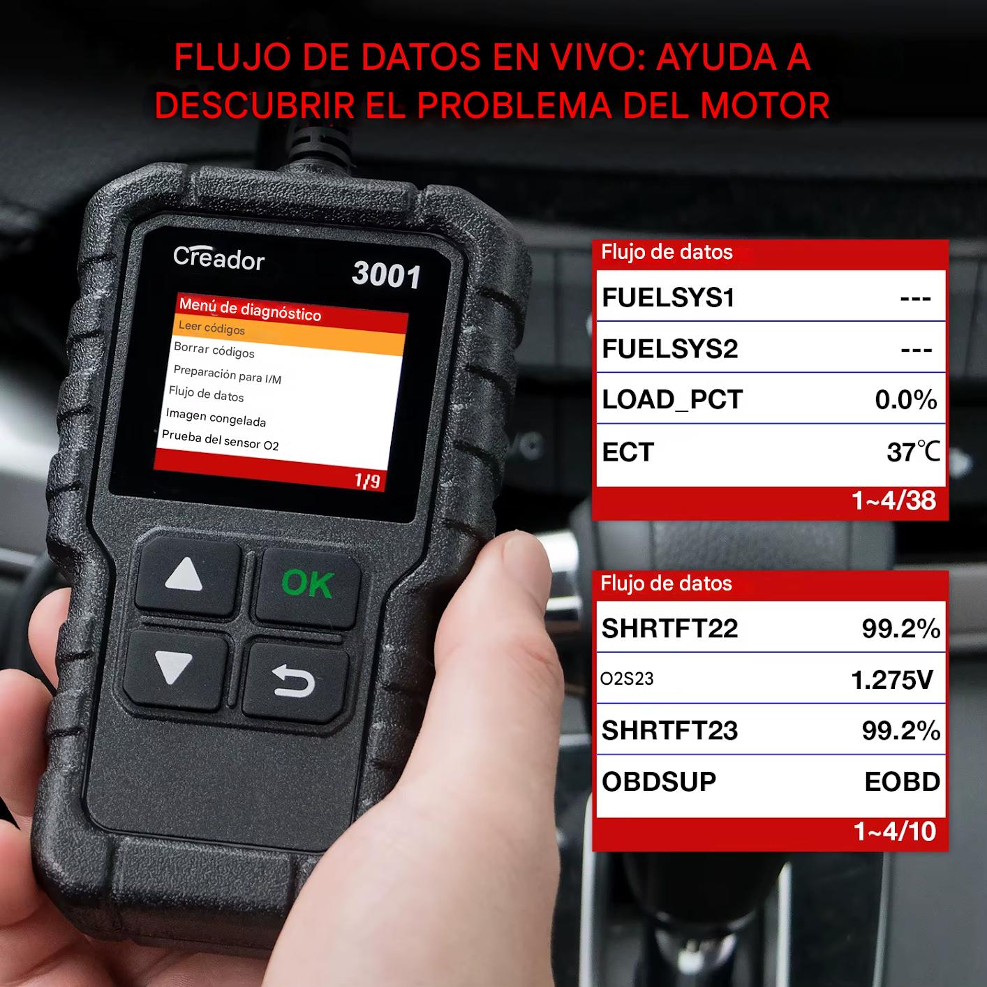 LAUNCH X431 CR3001 – Escáner Automotriz Profesional OBD2. Apaga la Luz del Motor y Diagnostica tu coche