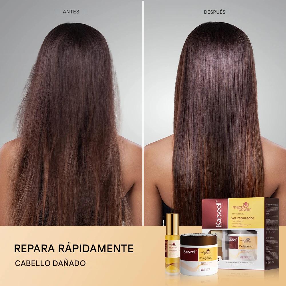 Set Karseell Tratamiento Capilar de Colágeno 500ml + Sérum de Argán – Reparación Profunda y Nutrición para Todo Tipo de Cabello