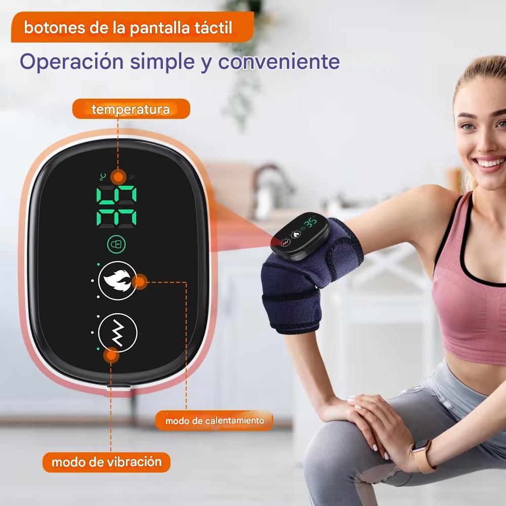 Masajeador 3 en 1 con Calor y Vibración.Alivio para Rodillas, Hombros y Codos.Mejora la Circulación y Reduce el Dolor Articular