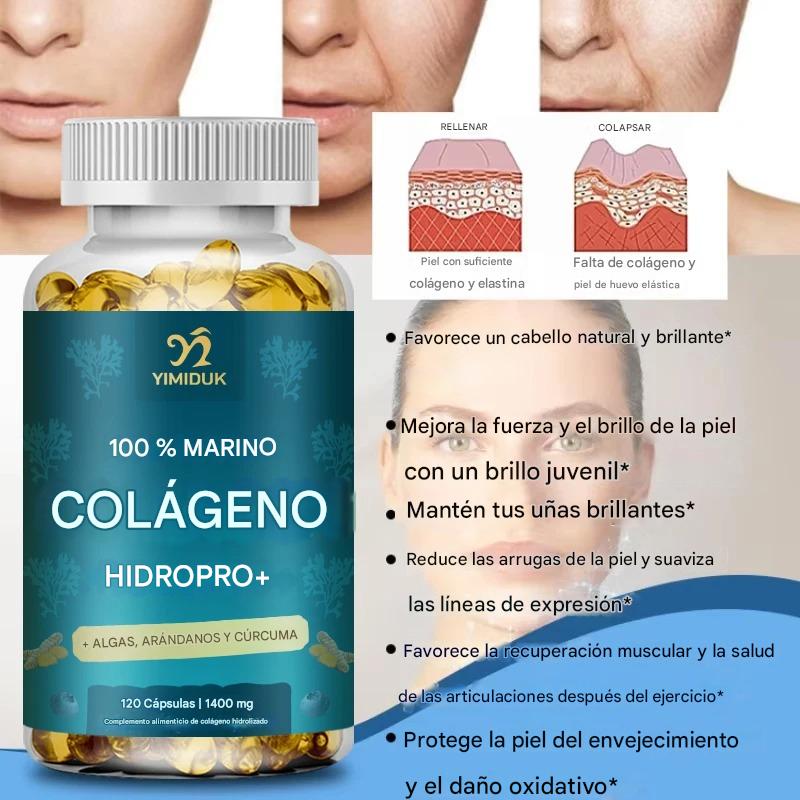 Colágeno Marino Premium 1400mg – Con Ácido Hialurónico, Biotina, Vitaminas y Minerales | Piel Radiante, Cabello Fuerte y Articulaciones Saludables