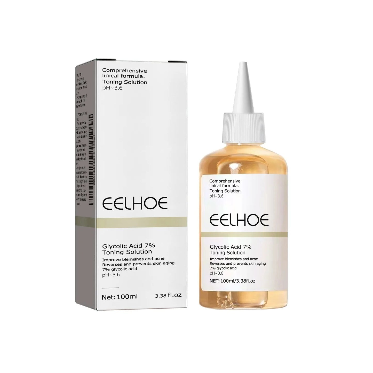 Tónico Facial con Ácido Glicólico 7% – Exfoliante Suave, Antiacné, Reafirmante y Reductor de Poros 100ml