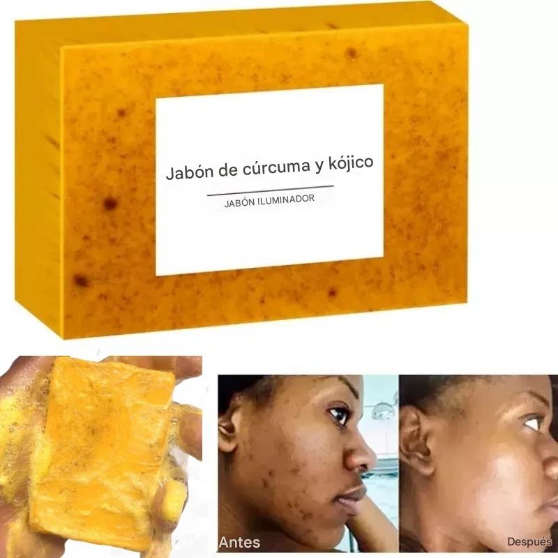 Jabón Natural de Cúrcuma, Ácido Kójico y Limón – Orgánico, Artesanal y Aclarante para Rostro y Cuerpo