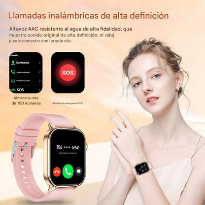 Smartwatch LIGE 2025 GPS con Pantalla HD 2.01”, Llamadas Bluetooth, Monitoreo de Salud y Brújula. Reloj Inteligente IP68 para Hombres y Mujeres
