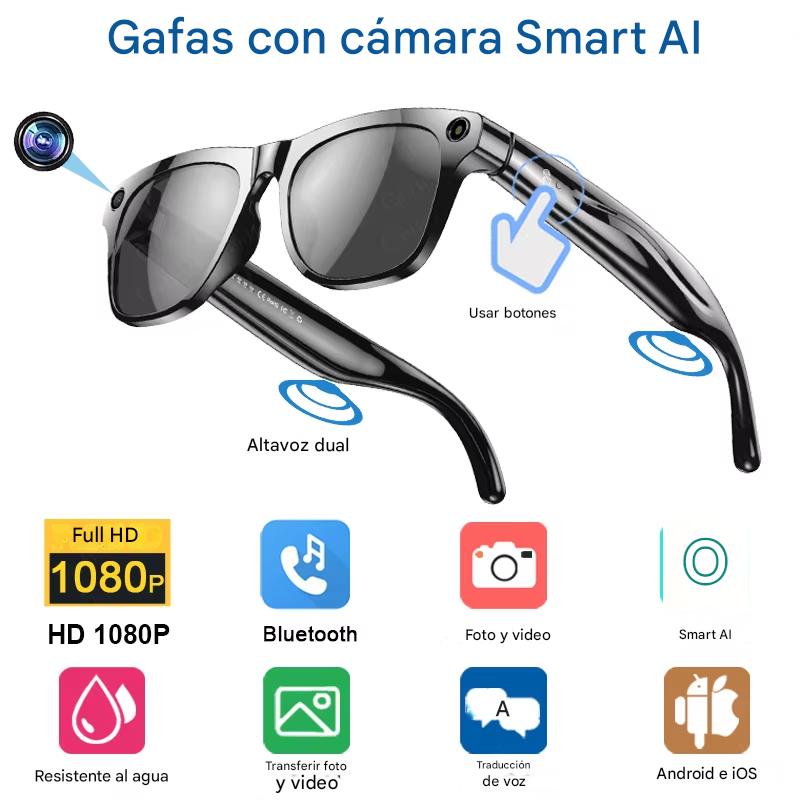 Gafas Inteligentes Xiaomi 8K AI . Cámara 100MP, Llamadas Bluetooth, Asistente de Voz y Control por ChatGPT