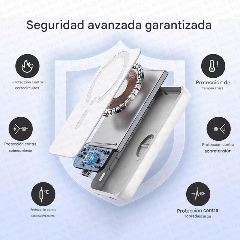 Power Bank Magnético Inalámbrico.Carga Rápida 5000mAh/10000mAh.Compatible con iPhone 12-13-14-15–16 Pro Max y Android