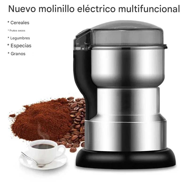 Molino Eléctrico Multifuncional de Alta Potencia.Tritura Café, Especias, Cereales y Frutos Secos en Segundos