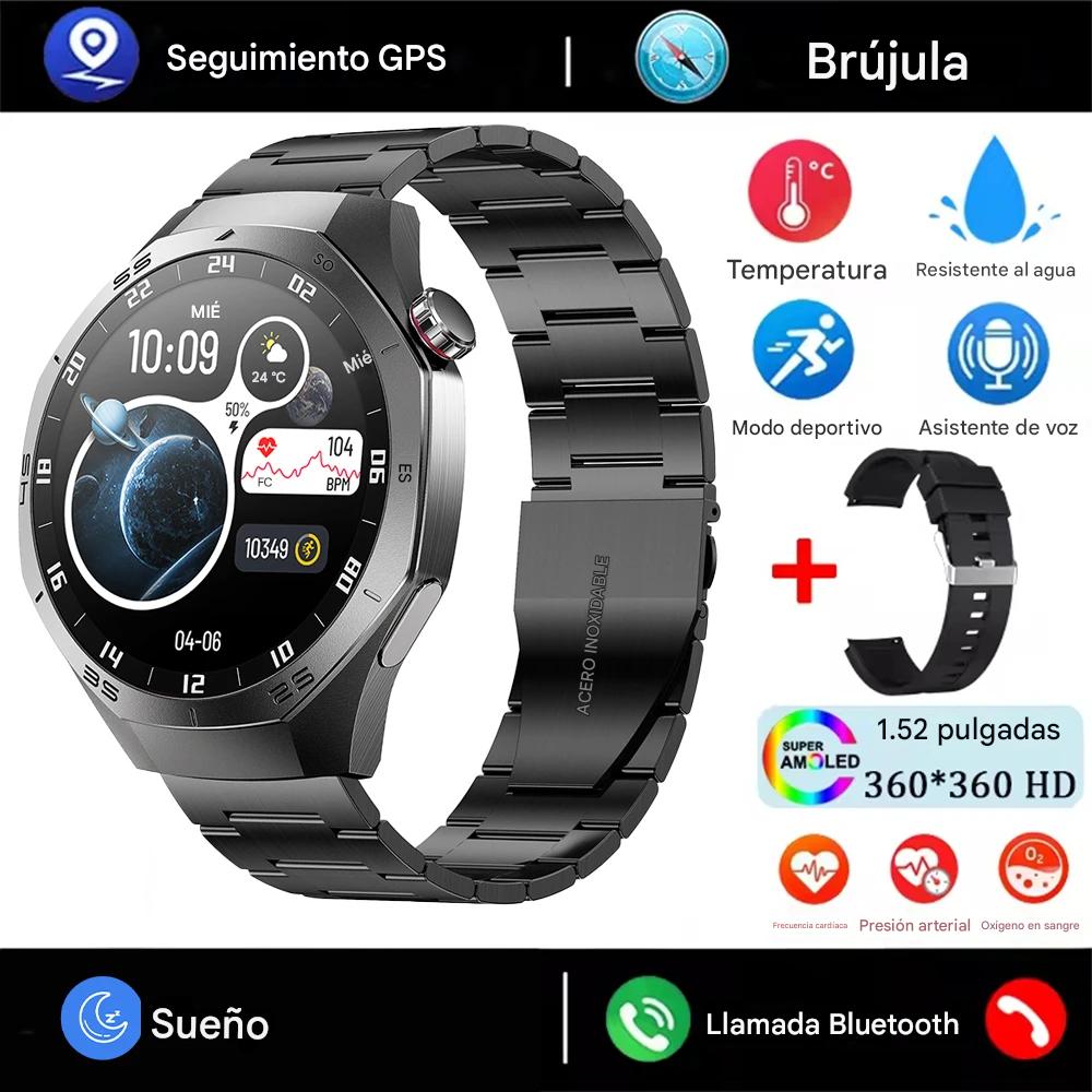 Smartwatch Deportivo 2025 con Pantalla AMOLED, GPS, Llamadas Bluetooth y Monitoreo de Salud. Reloj Inteligente Impermeable para Android y iOS