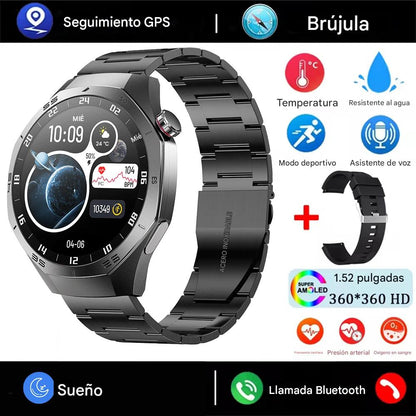 Smartwatch Deportivo 2025 con Pantalla AMOLED, GPS, Llamadas Bluetooth y Monitoreo de Salud. Reloj Inteligente Impermeable para Android y iOS