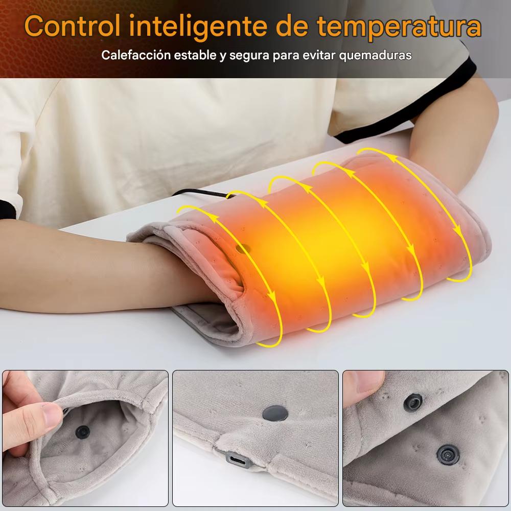 Calentador de Manos Eléctrico USB Recargable. Almohadilla Térmica Suave 55°C. Ideal para Oficina, Hogar y Viajes