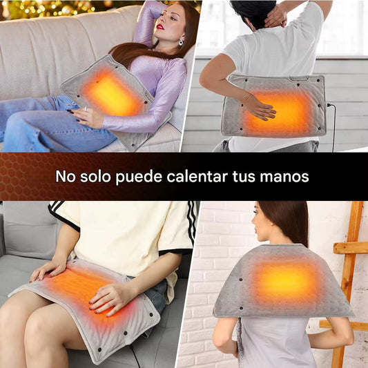 Calentador de Manos Eléctrico USB Recargable. Almohadilla Térmica Suave 55°C. Ideal para Oficina, Hogar y Viajes