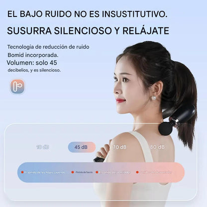 Pistola de Masaje Inteligente Curva 2025,9 Niveles de Potencia, Relajación Profunda y Diseño Ergonómico Para Masajear La Espalda Sin Ayuda