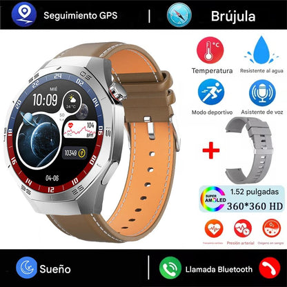 Smartwatch Deportivo 2025 con Pantalla AMOLED, GPS, Llamadas Bluetooth y Monitoreo de Salud. Reloj Inteligente Impermeable para Android y iOS