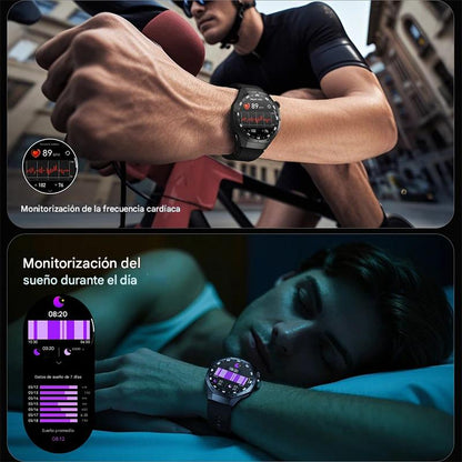 Smartwatch Deportivo 2025 con Pantalla AMOLED, GPS, Llamadas Bluetooth y Monitoreo de Salud. Reloj Inteligente Impermeable para Android y iOS