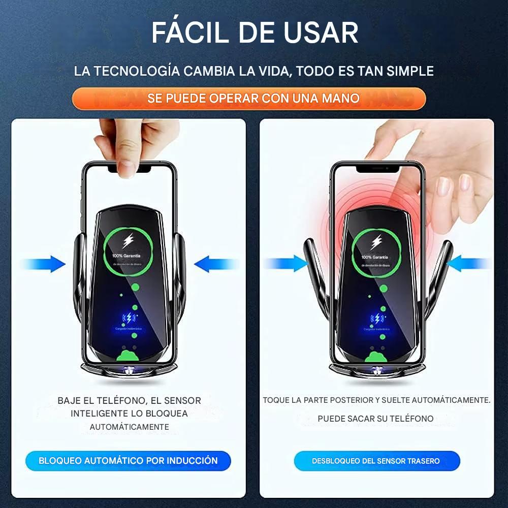CARGADOR INALÁMBRICO PARA COCHE CON SENSOR INTELIGENTE