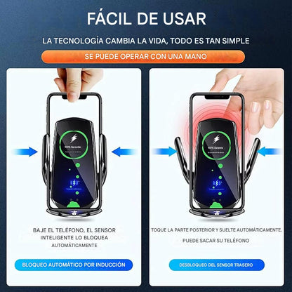 CARGADOR INALÁMBRICO PARA COCHE CON SENSOR INTELIGENTE