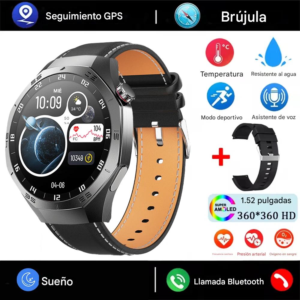 Smartwatch Deportivo 2025 con Pantalla AMOLED, GPS, Llamadas Bluetooth y Monitoreo de Salud. Reloj Inteligente Impermeable para Android y iOS