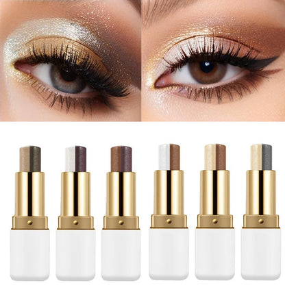 Double Color Eyeshadow Stick Glitter Highlight Shadow Stick Eye Makeup Waterproof Lasting Shimmer Metallic Eyeshadow Makeup