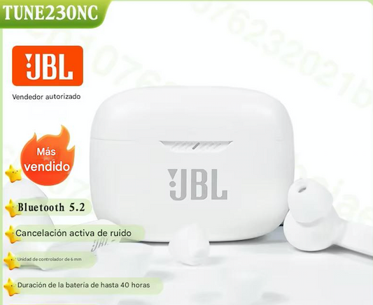 Auriculares Inalámbricos JBL Tune 230NC TWS. Bluetooth 5.0, Cancelación de Ruido, Sonido Estéreo Bass y Micrófono Integrado – Resistentes al Agua y Perfectos para Deporte
