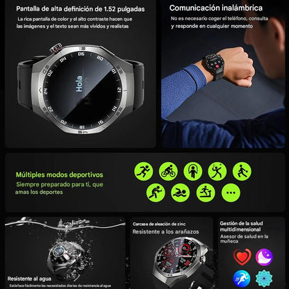 Smartwatch Deportivo 2025 con Pantalla AMOLED, GPS, Llamadas Bluetooth y Monitoreo de Salud. Reloj Inteligente Impermeable para Android y iOS