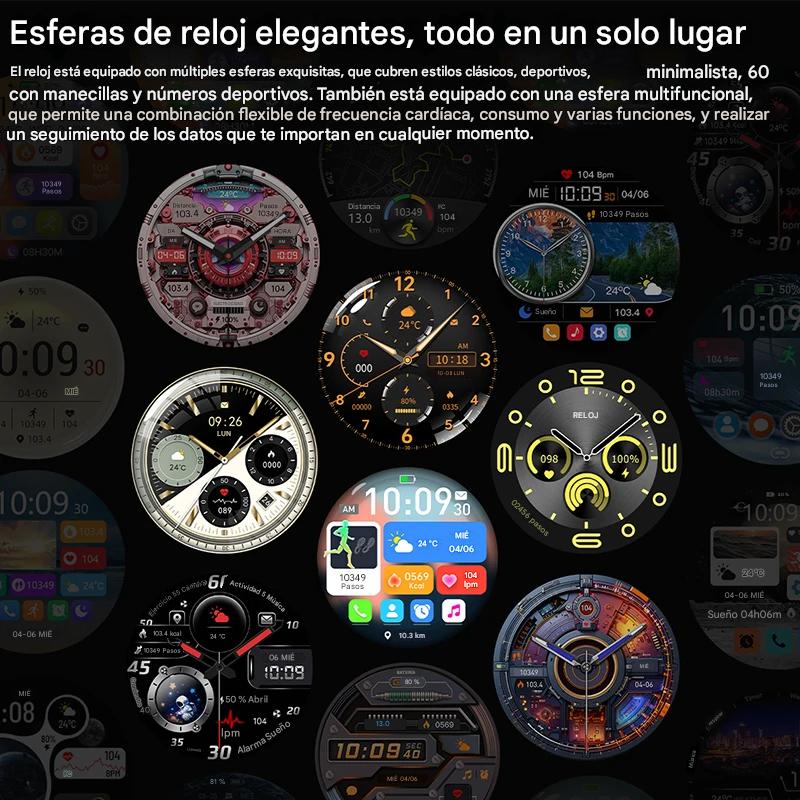 Smartwatch Deportivo 2025 con Pantalla AMOLED, GPS, Llamadas Bluetooth y Monitoreo de Salud. Reloj Inteligente Impermeable para Android y iOS