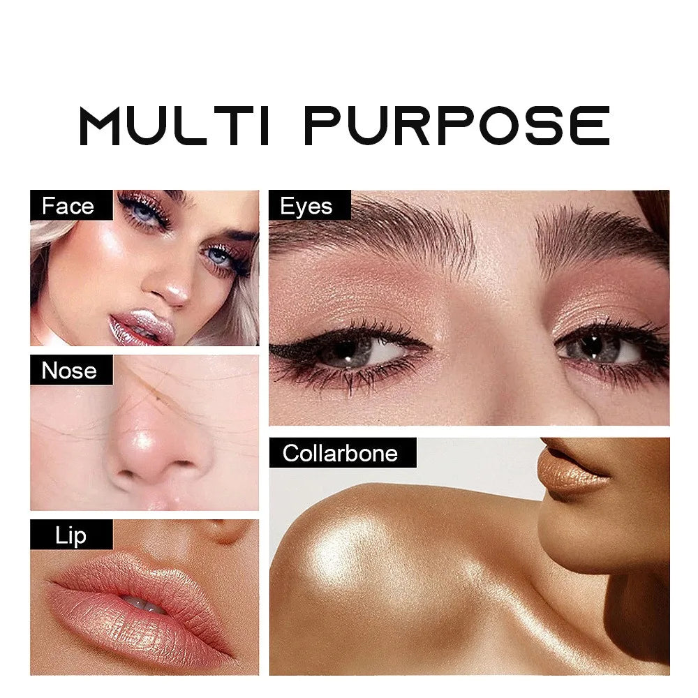 Double Color Eyeshadow Stick Glitter Highlight Shadow Stick Eye Makeup Waterproof Lasting Shimmer Metallic Eyeshadow Makeup