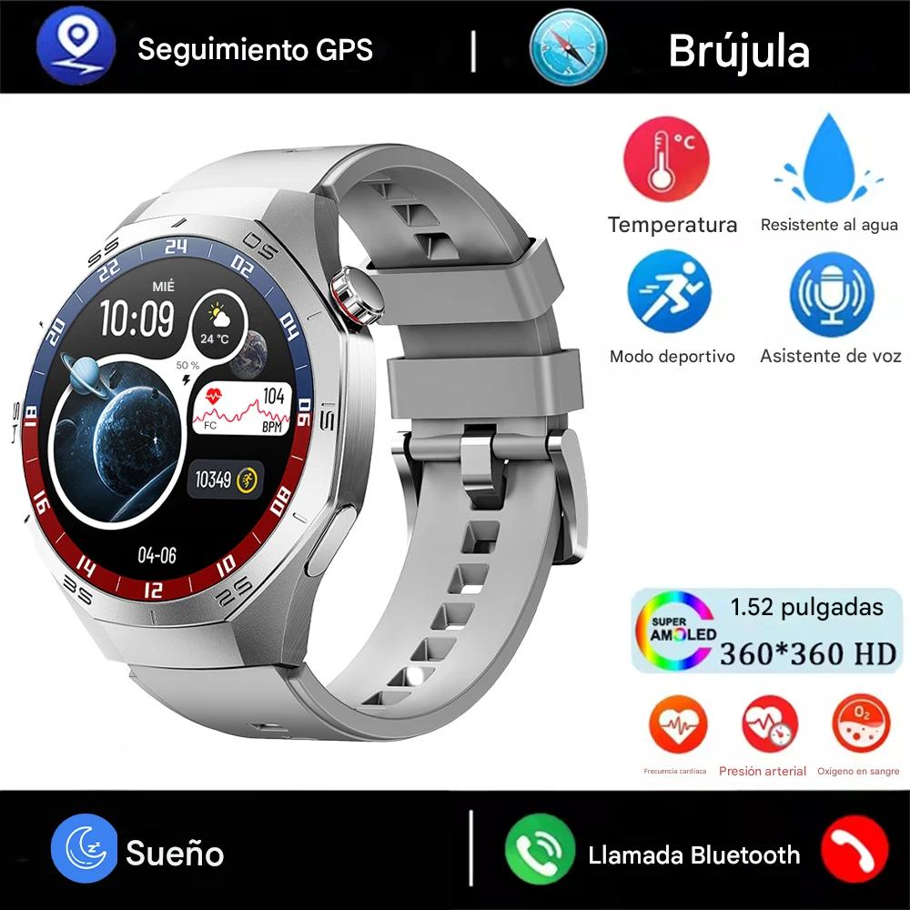 Smartwatch Deportivo 2025 con Pantalla AMOLED, GPS, Llamadas Bluetooth y Monitoreo de Salud. Reloj Inteligente Impermeable para Android y iOS