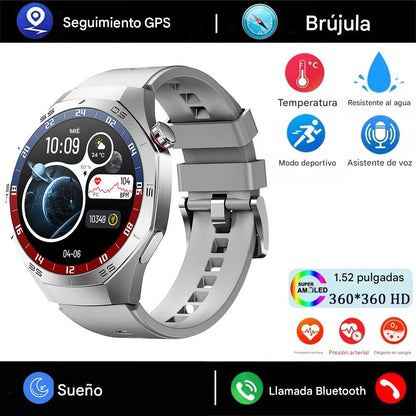 Smartwatch Deportivo 2025 con Pantalla AMOLED, GPS, Llamadas Bluetooth y Monitoreo de Salud. Reloj Inteligente Impermeable para Android y iOS