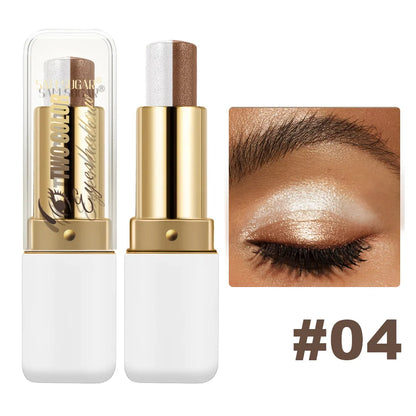 Double Color Eyeshadow Stick Glitter Highlight Shadow Stick Eye Makeup Waterproof Lasting Shimmer Metallic Eyeshadow Makeup