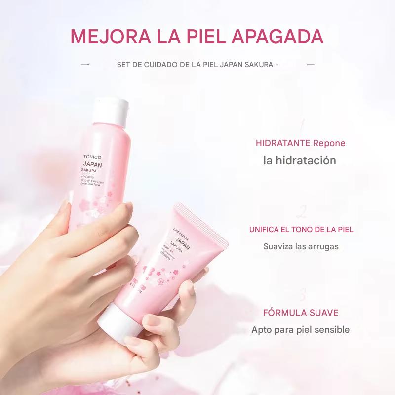 Coffret de Soins Visage Sakura 5-en-1 – Hydratation Profonde, Anti-Taches et Anti-Rides. Cadeau Coréen Premium