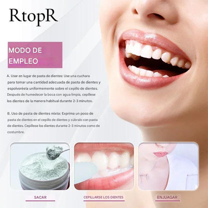 Polvo Blanqueador Dental Natural con Esencia de Perla. Elimina Manchas y Placa. Sonrisa Blanca y Aliento Fresco 55g